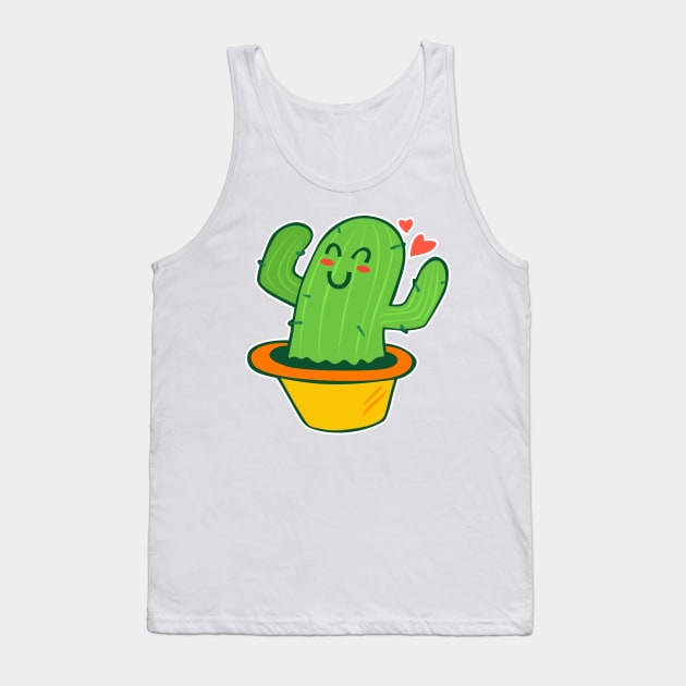 Cute Cactus Tank Top by BrightLightArts